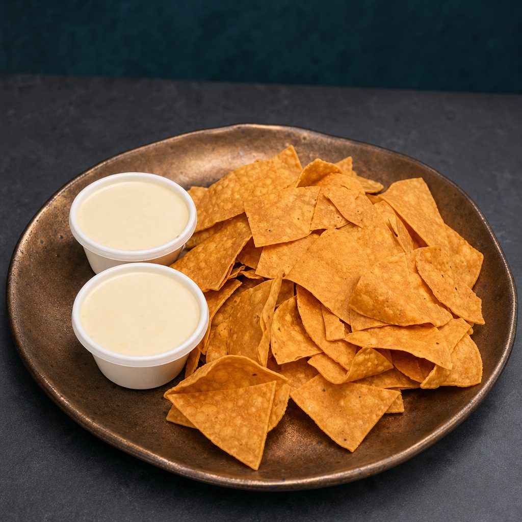 Tray Of Chips & Queso (Half Size).
