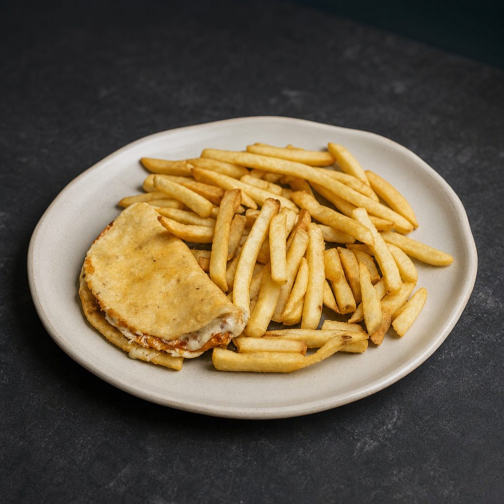 Kids Meat Quesadilla & Fries.