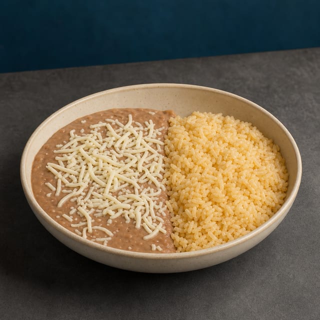 Trays of Refried Beans and Rice (2).