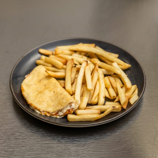 Kids Meat Quesadilla & Fries.