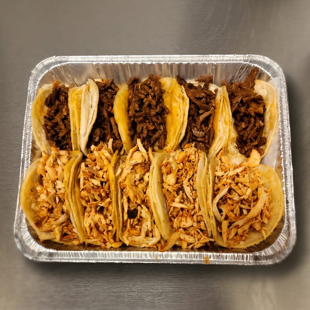 Tray of Mixed Street Tacos (1 Meat x 10 Each).