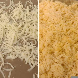 Trays of Refried Beans and Rice (2)